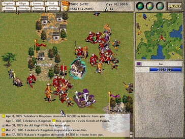 Darüber, dass die Proportionen zwischen Gebäuden und Einheiten nicht ganz stimmig sind, muss man hinwegsehen können. (Im Bild: Ein Screenshot aus Seven Kingdoms: Ancient Adversaries.)