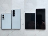 Angeblich geleakte Designmodelle des Galaxy Z Fold 8 (das breitere Modell) und des Fold 8 Ultra