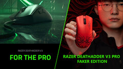 Razer DeathAdder V3 und V3 Pro Faker Edition: Kabelmaus und E-Sport-Maus des League of Legends-Stars Faker.