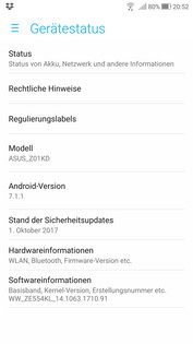 Asus ZenFone 4: Systeminformationen