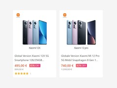 Bei Gshopper bekommt man ein globales Xiaomi 12X aktuell ab 495 Euro, das Xiaomi 12 Pro um 740 Euro ist wohl ebenfalls Bestpreis.