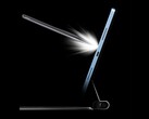 Sieht aus wie ein Apple iPad Pro in der magnetisch schwebenden Magic Keyboard-Halterung, ist aber ein Honor V7 Pro Tablet.