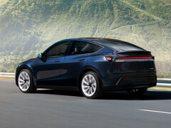 Tesla Model Y in der Lackfarbe Deep Blue Metallic