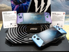 MSIs neue Versionen des Claw 8 AI+ in Glacier Blue und Void Purple werden auf der CES 2026 in Las Vegas vorgestellt. (Bildquelle: MSI)