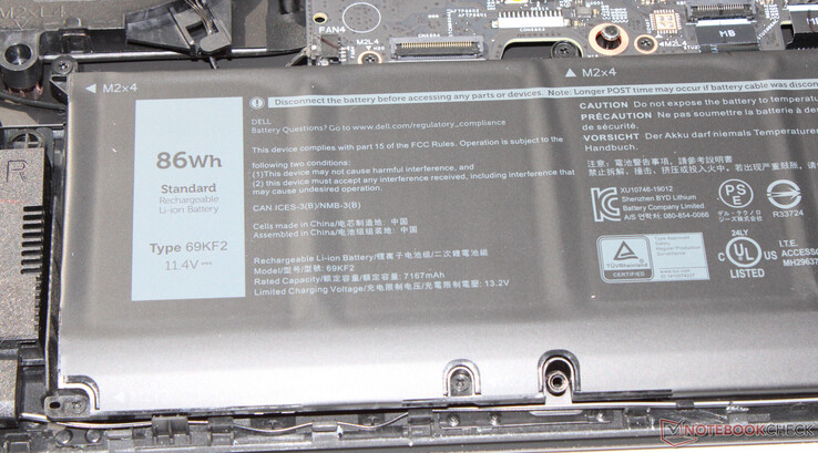 Der Akku verfügt über eine Kapazität von 86 Wh.