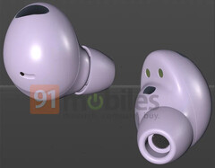 Ein Leak liefert animierte 3D-Render der Samsung Galaxy Buds2 Pro. (Bild: 91mobiles)
