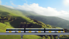 Rendering eines TSB-Maglev für den Raum Stuttgart. (Bildquelle: Projectone Designstudio Dornbirn Austria/Landkreis Böblingen)