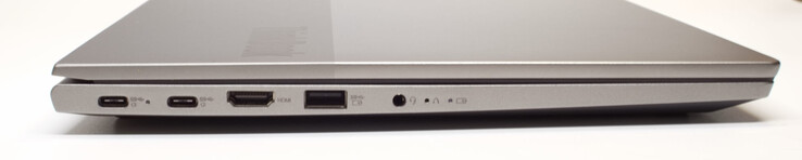 links: 2x USB-Typ-C mit PowerDelivery und DisplayPort; HDMI; USB-Typ-A (3.2 Gen 1); 3.5 mm Headset