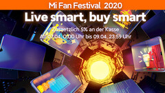 Xiaomi Mi Fan Festival 2020: Ab heute zusätzlich 5 % Rabatt mitnehmen.