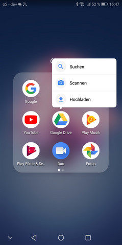 Direktstart von Funktionen über App-Menüs