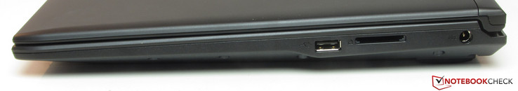 Rechte Seite: USB 2.0 (Typ A), Speicherkartenleser (SD), Netzanschluss