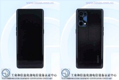 Das Oppo Reno 5 Pro in den bekannt schlechten Aufnahmen der chinesischen Zertifizierungsbehörde TENAA. (Bild aufgehellt)