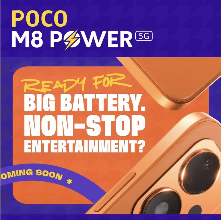 Der Teaser zum Poco M8 Power 5G in Orange