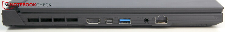 Links: HDMI, miniDP 1.4, USB-A 3.0, Headset-Klinke, LAN