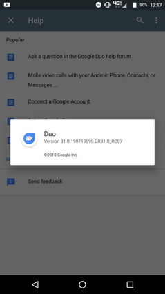 Google Duo V 31 Verknüpfung bestätigt
