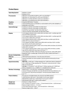 HP EliteBook X G2a: Specifications