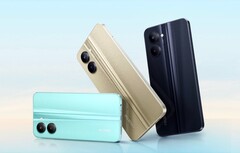 Das Realme C33 fällt vor allem durch die stark glitzernde Rückseite auf, die Ausstattung kann nicht ganz überzeugen. (Bild: Realme)