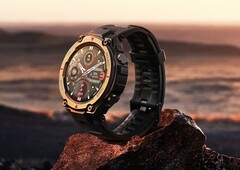 Die Amazfit T-Rex Pro setzt auf ein robustes Gehäuse, das bis zu einer Tiefe von 10 ATM wasserfest ist. (Bild: Amazfit)