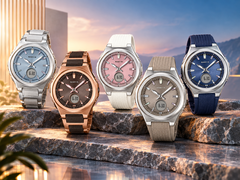 Die Casio G-Shock Baby-G BGA-3000C-2A, BGA-3000CG-5A, BGA-3000-2A, BGA-3000-5A und BGA-3000-7A (von links nach rechts).