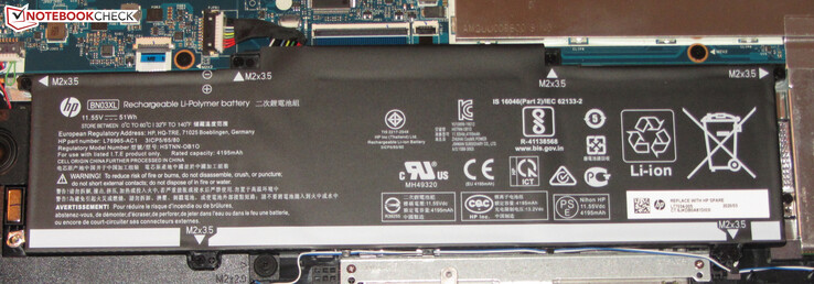 Der Akku bietet eine Kapazität von 51 Wh