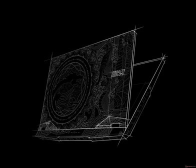 MSI GE76 Raider Konzeptzeichnung - Rückseite