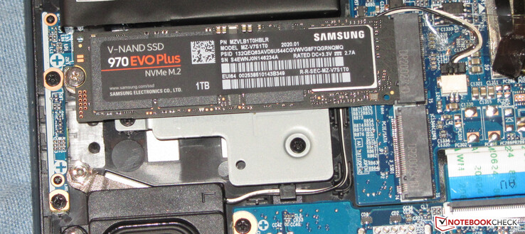 Eine NVMe-SSD dient als Systemlaufwerk. Eine zweite SSD im M.2-2280-Format (NVMe oder SATA) kann eingebaut werden.