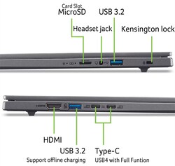 Anschlüsse am Acer Aspire 16 AI (Bildquelle: Acer)