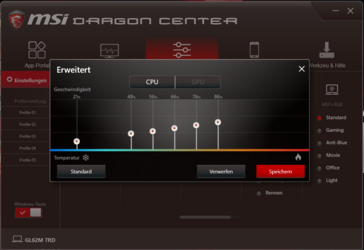 Die Option "Erweitert" ermöglicht eine nuanciertere Beeinflussung.