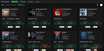 So sieht die Spieleübersicht auf der PS Plus Explorer aus.