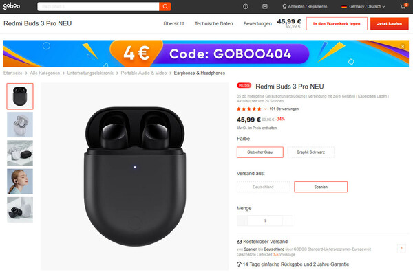 Deal: Redmi Buds 3 Pro zum günstigen Angebotspreis von rund 42 Euro.