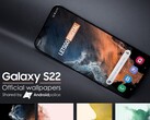 Die Samsung Galaxy S22-Serie ist mit offiziellen Wallpapers als Hintergrundbild in schicken Renderbildern zu sehen. (Bild: LetsGoDigital/Android Police)