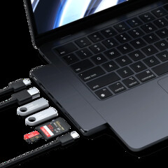Der neue Satechi Pro Hub Slim wurde speziell für das MacBook Air M2 entwickelt, ist aber auch mit anderen MacBooks nutzbar. (Bild: Satechi)