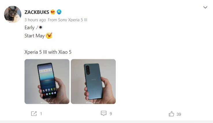 Startet das Xperia 5 IV ebenfalls im Mai? Weibo-User Zackbuks vermutet das zumindest.