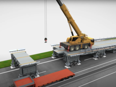 Der Aufbau der mobilen Brücke. (Bild: Bundesamt für Strassen Astra)