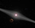 Illustration eines Sterns und einer Galaxie