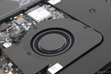 Zwei 50-mm-Lüfter mit einer Vapor-Chamber-Kühlung dazwischen. Die Lüfter haben die gleichen Ausmaße wie im Blade 15.