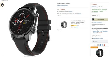 Die Mobvoi TicWatch Pro 3 auf Amazon vorher...