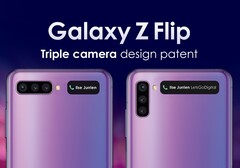 Das Samsung Galaxy Flip 2 könnte entweder mit vertikaler oder horizontaler Triple-Cam bestückt werden.