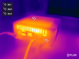 Geekom Mini IT15 beim Stresstest (Rückseite)