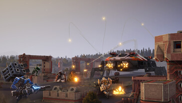 Das Bild zeigt mehrere Mechs in Phantom Brigade.