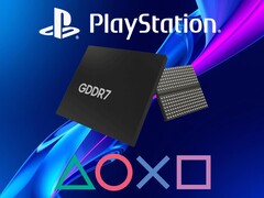 PlayStation-Logo mit GDDR7-Speicher (Bildquelle: Sony PlayStation, Memphis Electronic GmbH, bearbeitet)