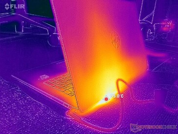 Keine Hinter- oder Seitenbelüftung. Stattdessen entweicht die Abluft nach oben entlang der Vorderseite des Bildschirms
