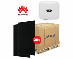 Photovoltaik-Anlage 10 kWp zur Produktion von klimafreundlichem Solarstrom zur Senkung der Stromkosten (Bild: JA Solar, Huawei, DealClub, bearbeitet)