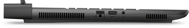 Linke Seite: Gigabit-Ethernet, USB 3.2 Gen 1 (USB-A), Audiokombo