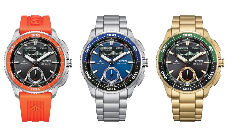 Von links nach rechts: die Citizen Promaster WaveTracker Uhren JV3000-13E, JV3006-50L und JV3002-51E