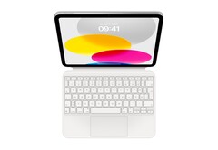 Das Magic Keyboard Folio erweitert das Apple iPad der zehnten Generation um eine Tastatur, ein Trackpad und einen Kickstand. (Bild: Apple)