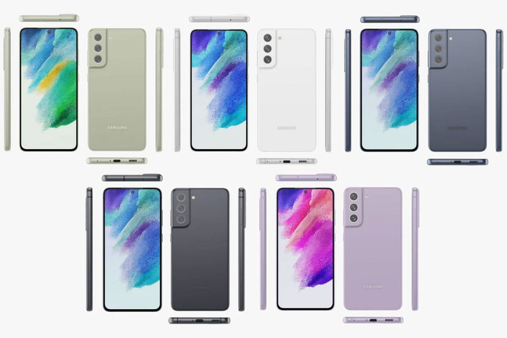 In diesen fünf Farben soll es das Samsung Galaxy S21 FE 5G geben (Bild: Evan Blass)