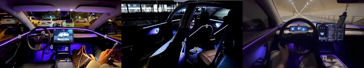 Beleuchtungszonen des Star-Ring-Ambientebeleuchtungssets für Tesla