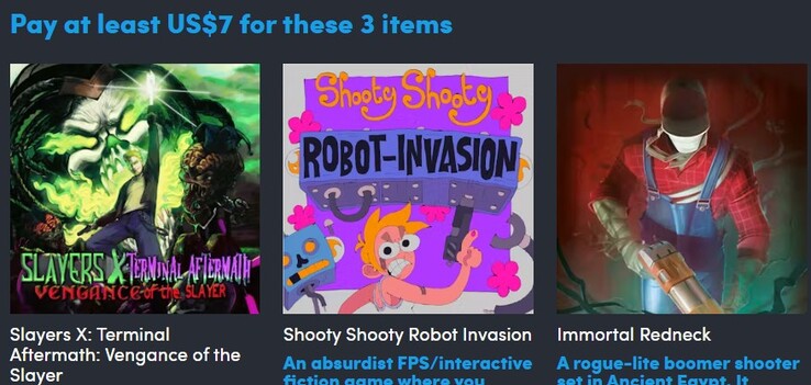 Die erste Stufe des Bundles enthält drei Spiele. 