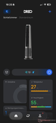 Übersicht in der Dreo App